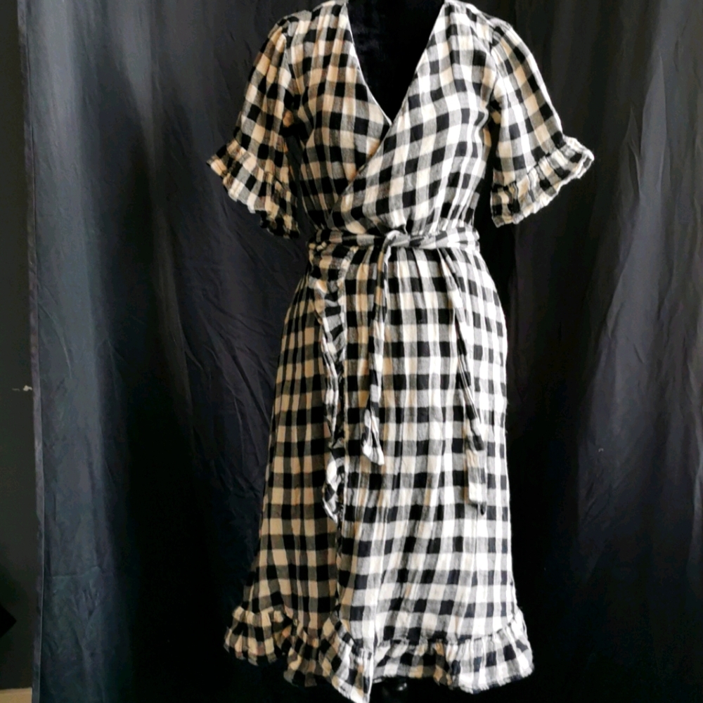 Anthropologie black & cream cotton dress